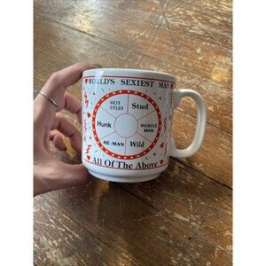 Worlds Sexiest Man Coffee Mug by Mugz Ganz 12oz Hearts Hunk Stud Wild Muscle